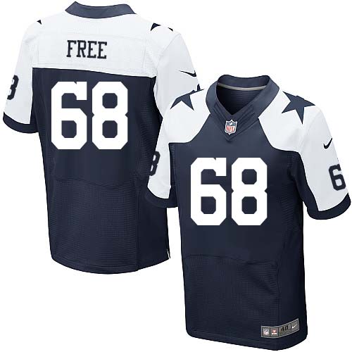 Men's Elite Doug Free Nike Jersey Navy Blue Alternate - #68 Throwback NFL Dallas Cowboys